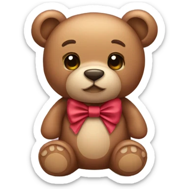 teddy bear wearing bow sticker