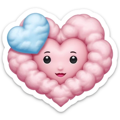 pink heart cloud sticker