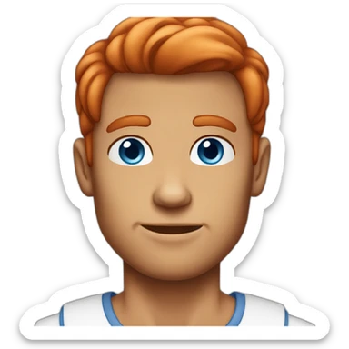 Tanned man Blue eyes neat red hair sticker