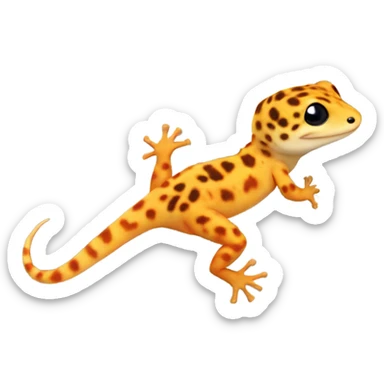 Orange leopard gecko emerges from egg sticker