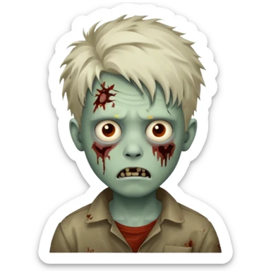 Menino Zumbi cabelo bagunçado sticker