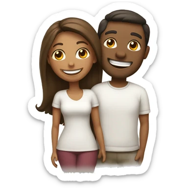 happy couple sharing  smiles sticker