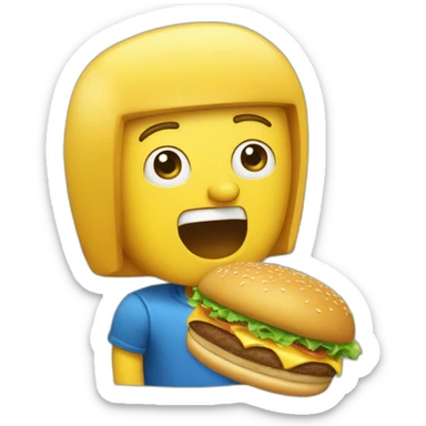 Bob l'éponge qui mange un hamburger sticker