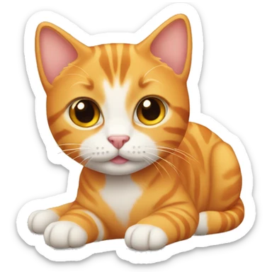 small orange cute tabby cat emoji sticker
