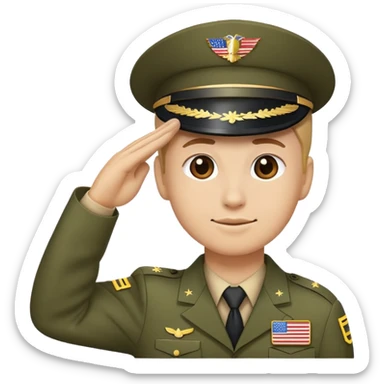 military grad emoji saluting the american flag in same profile as 🫡 sticker