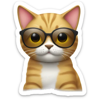Cat with sunglasses sticker