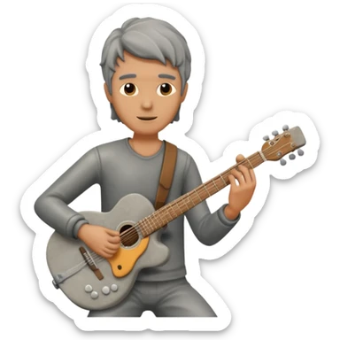 gray statue guitarist sticker