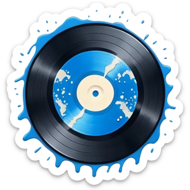  vinyl record blue  splatter  sticker