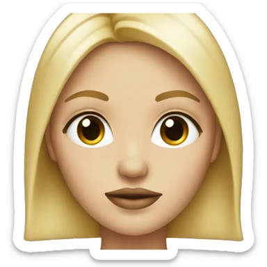 thin blonde girl with plump lips sticker