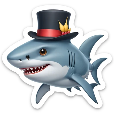 shark with tophat sticker