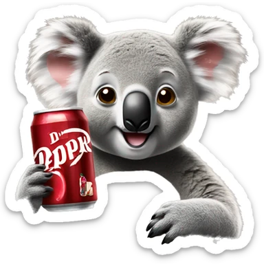 Koala drinking Dr Pepper  sticker