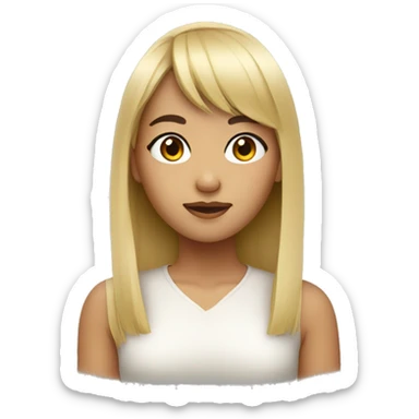 asian/latin blonde girl with bangs  sticker