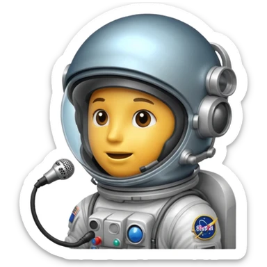 Astronaut helmet with Small microphone boom near the mouth. sticker