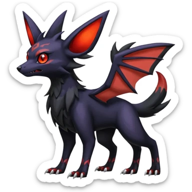 Spooky Nargacuga-Umbreon-Noibat-Noivern-Silvally-Pokémon-Fakémon-fusion (full body) sticker