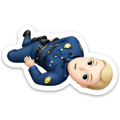 one police officer laying dead on the ground sticker