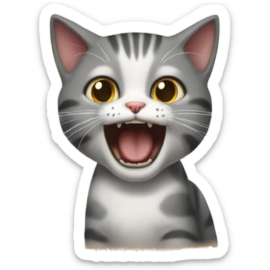 Kitty screaming sticker