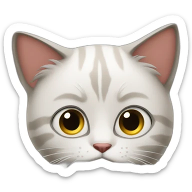 Confused cat at dinner table meme sticker