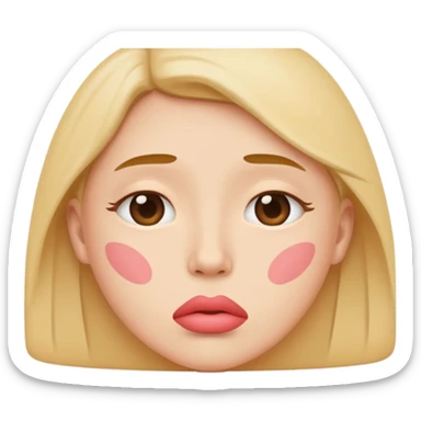 minimal flat emoji showing emotional pressure,
slightly compressed lips,
tight but controlled facial features,
no panic or fear,
muted pastel colors,
serious but calm wellness aesthetic,
transparent background,
vector illustration
 sticker