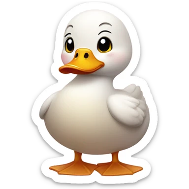Cutesy kawaii duck sticker
