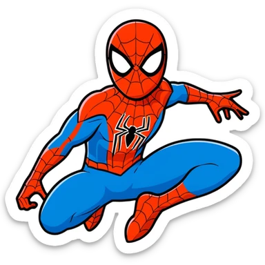 Spider-Man superhero in classic red and blue costume sticker