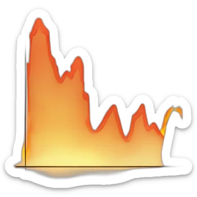 stock chart on fire sticker