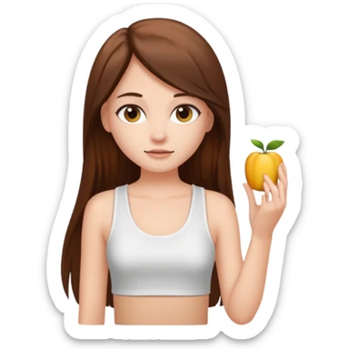 a pretty bratz fair girl with long straight hair with a white tank top sticker