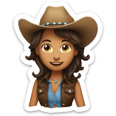 line dancing brunette cowgirl sticker