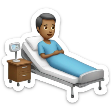 patient qui lit  sticker