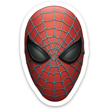 Face shot of spidermans mask sticker