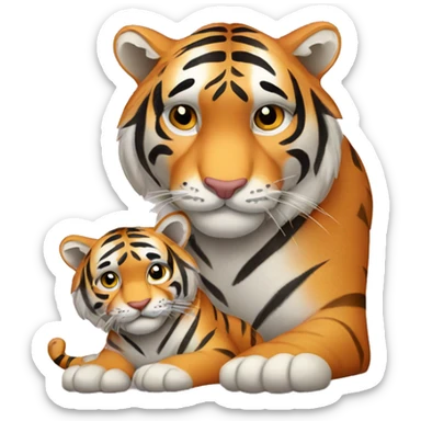 Tiger with cub  sticker