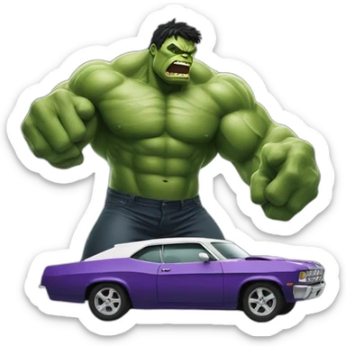 Hulk smashing a car sticker