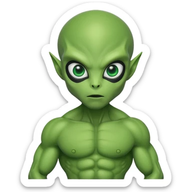 Alien buff as hulk sticker