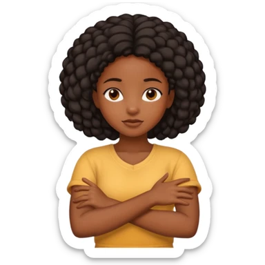 black girl crossing her arms sticker