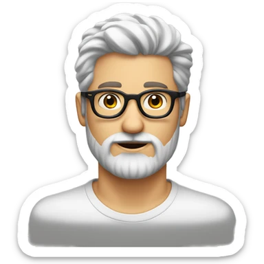 homem branco gordo rosto arredondado oculos e barba sticker