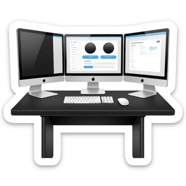 Pc setup with two monitors sticker