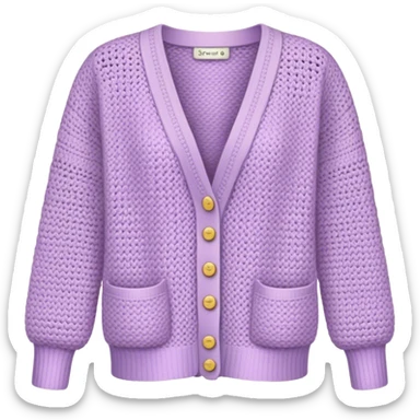 pastel muted purple crocheted cardigan sticker