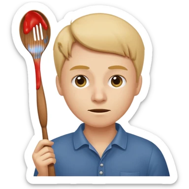 smacking a butt with a wooden spoon sticker