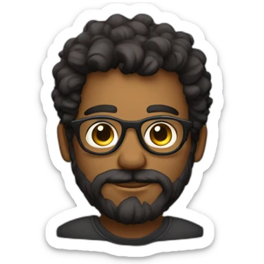 hombre de piel oscura pelo corto y rizado con lentes de sol  sticker