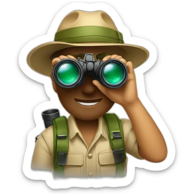 jungle explorer with binoculars sticker