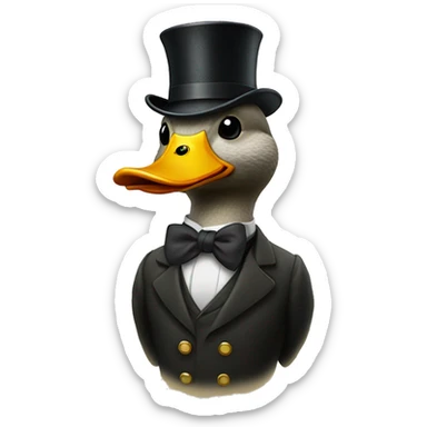 duck wearing a monocle, a famous linguist sticker