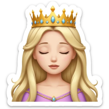 a beautiful princess closing her eyes calmly sticker