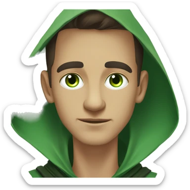 A Seer, Bright Green Eyes, Engmatic, Dark Cloak, Abstract, Light Skin, Male sticker