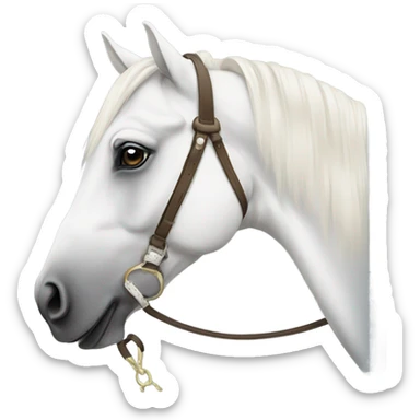 White Arabian horse with bridle  sticker