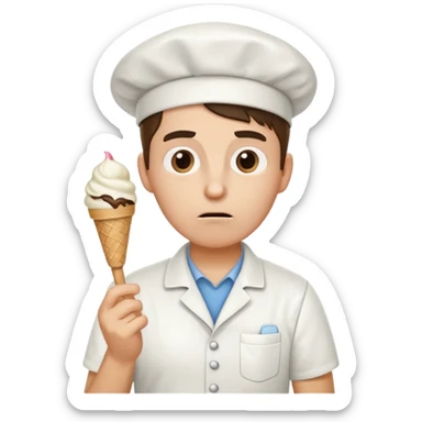 Icecream employee stressed  sticker