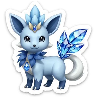 Floral Absol-Nidorina-Manectric-Amaura-Alolan-Vulpix-Dialga-fusion adorned with Sapphire jewelries sticker