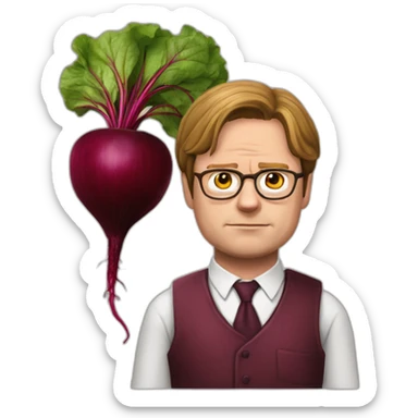 dwight schrute as a beetroot sticker