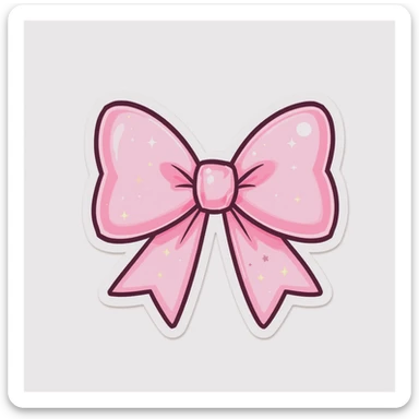 sakura bow, cute and shiny, no background sticker