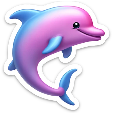Pink dolphin with glitter  sticker
