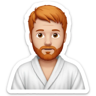 ginger hair bearded man with bath robe on his sholder sticker