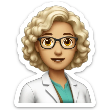 White brown Scientist woman  sticker